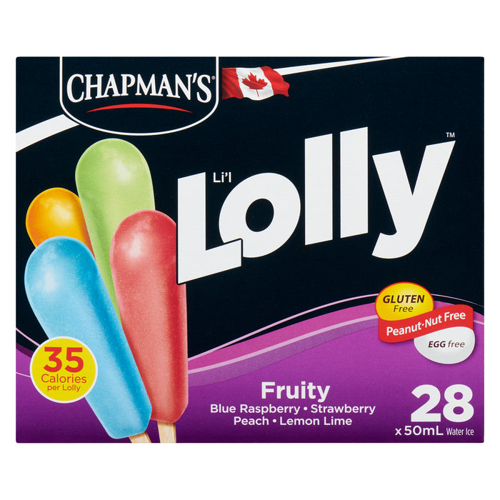 Chapman's Li'l Lolly Water Ice Fruity, 28-Pack, 50 ml