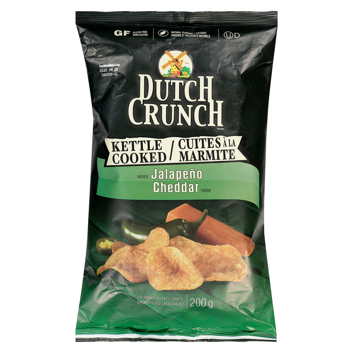 Dutch Crunch Croustilles Croquantes Saveur de Jalapeño & Cheddar, 200 g
