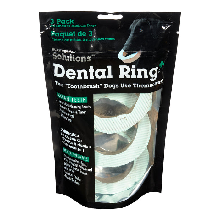 Omega Paw Small to Medium Dog Dental Rings with Toothpaste, 3-Pack