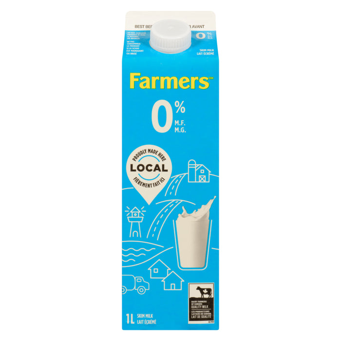 Farmers 0% M.F. Skim Milk, 1-L