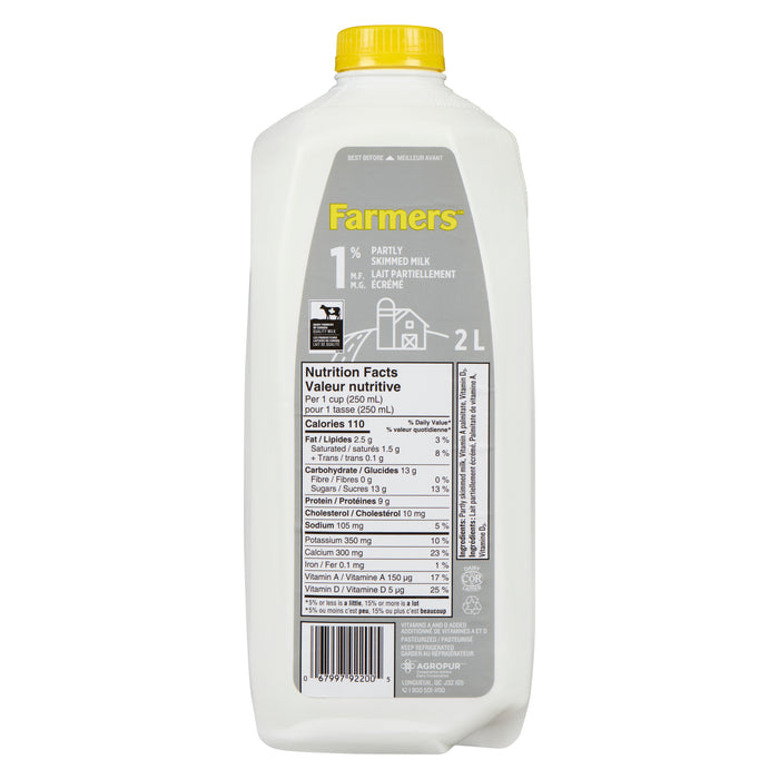Farmers 1% M.F. Partly Skimmed Milk, 2-L