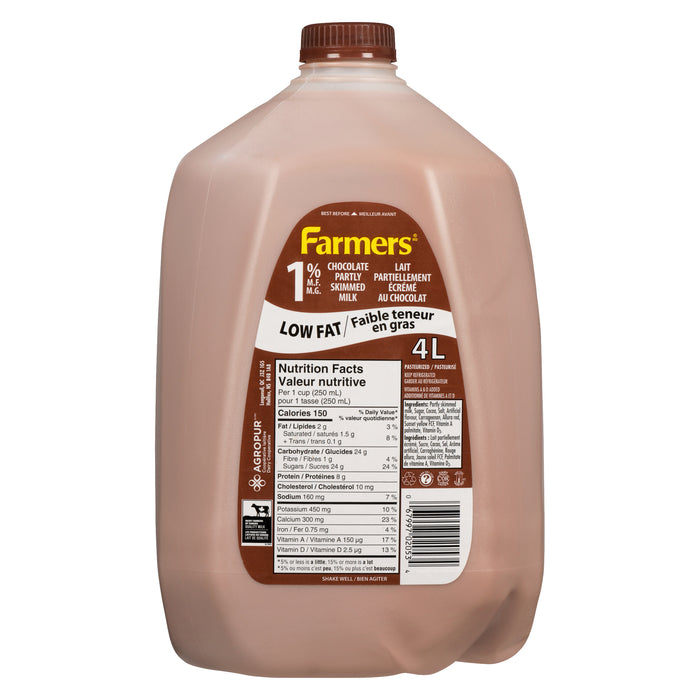 Farmers 1% M.F. Partly Skimmed Chocolate Milk, 4-L