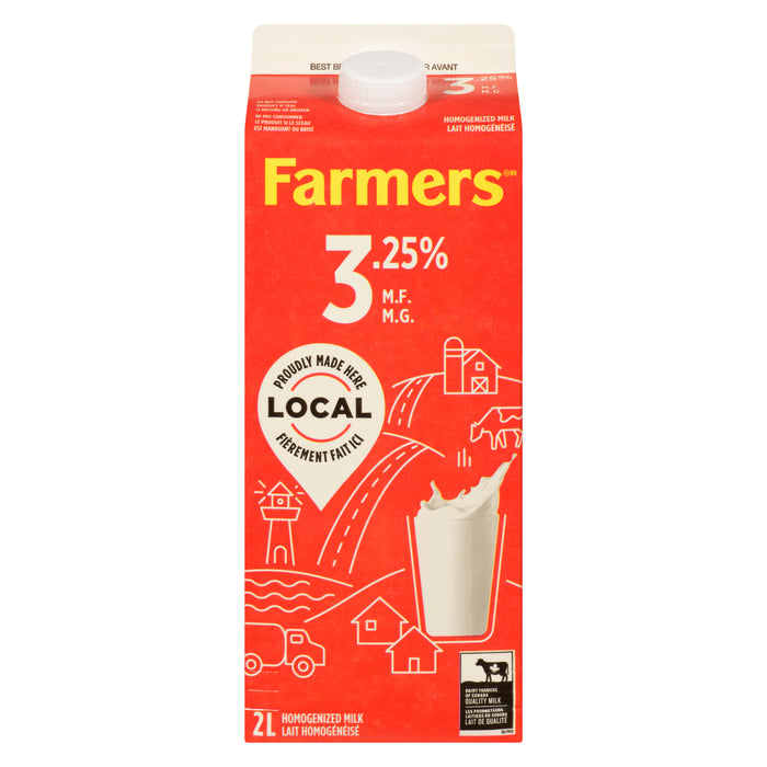 Farmers 3.25% M.F. Homogenized Milk, 2-L