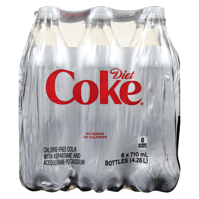 Coke Diète Cola Sans Calories, Emballage de 6, 710 ml