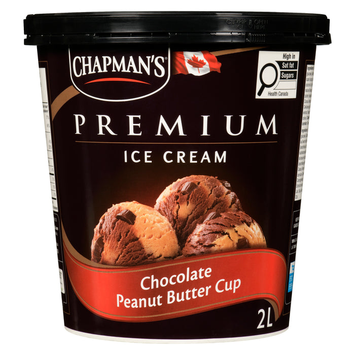 Crème glacée chocolat et coupe de beurre d’arachide Chapman's Premium, 2 L