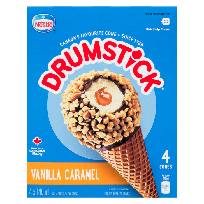 Drumstick vanille et caramel, emb. de 4, 140 ml