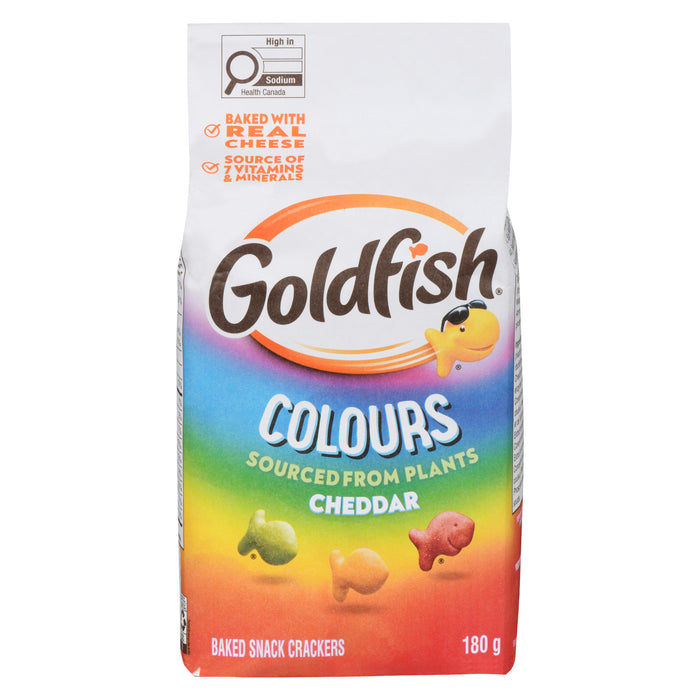 Goldfish Mini-Craquelins Cuits au Four Couleurs Cheddar, 180 g