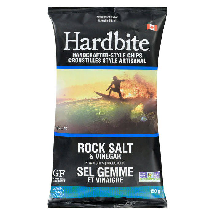Hardbite Handcrafted-Style Chips Rock Salt & Vinegar, 150 g