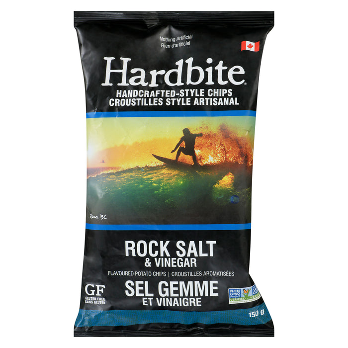Hardbite Handcrafted-Style Chips Rock Salt & Vinegar, 150 g