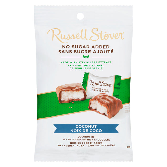 Russell Stover Coconut in No Sugar Added Milk Chocolate, 85 g