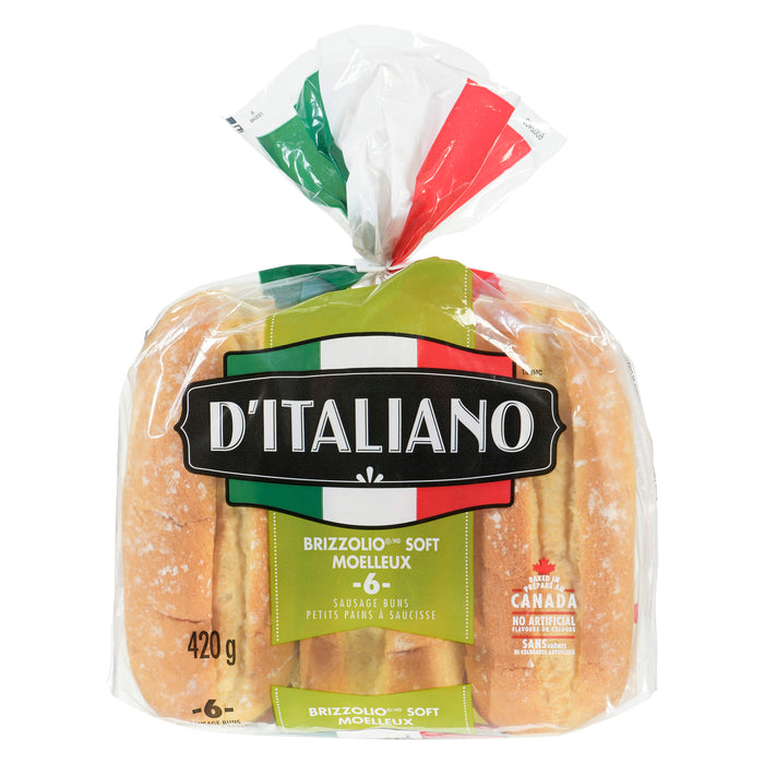 D'italiano Brizzolio Extra Soft Sausage Buns, 6-Pack, 420-g