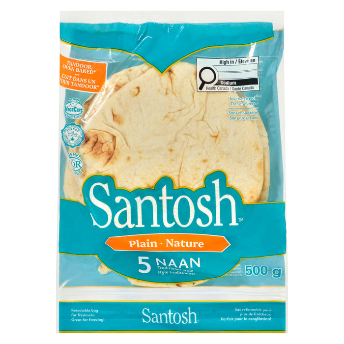 Pain naan nature Santosh, emb. de 5, 500 g