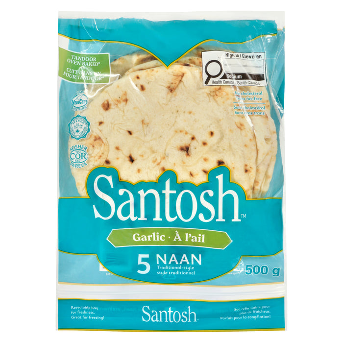 Pain naan à l'ail Santosh, emb. de 5, 500 g