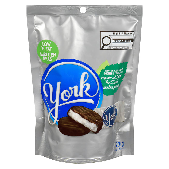 York Dark Chocolate Peppemint Patties - 200g