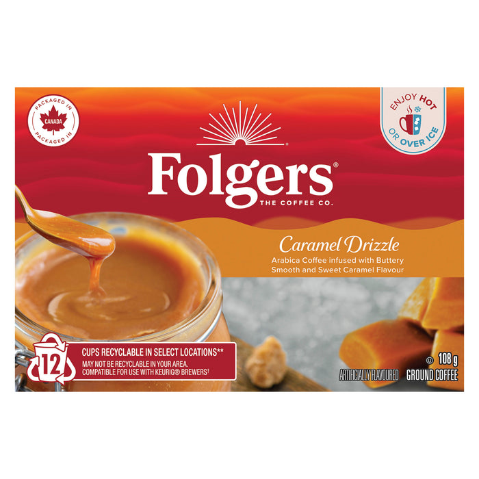 Dosettes de café K-Cup Folgers Coulis de caramel, emb. de 12 - 108 g