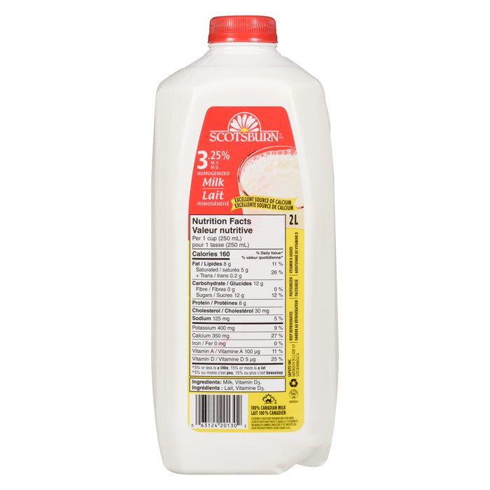 Lait homogénéisé Scotsburn, 3,25% M.G. - 2 L