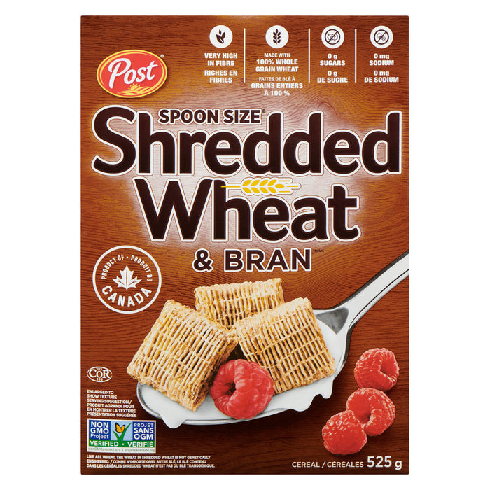 Post Shredded Wheat & Bran Spoon Size Céréales, 525 g