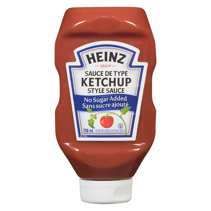 Heinz Ketchup Style Sauce No Sugar Added, 750 ml