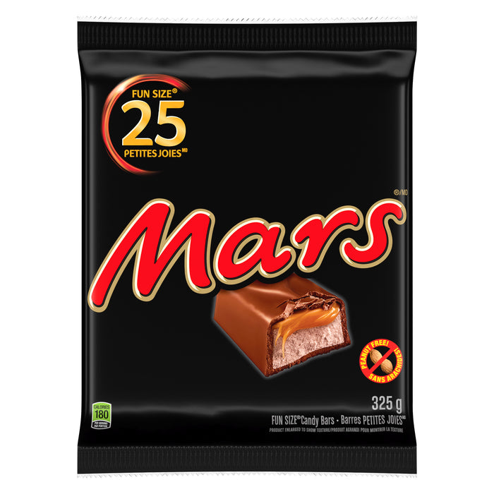 Barres de chocolat Mars format collation, emballage de 25 - 325 g