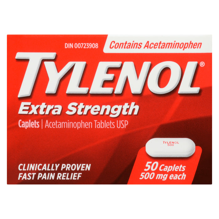 Tylenol Acetaminophen Tablets USP Extra Strength 500-mg Caplets, 50-Pack