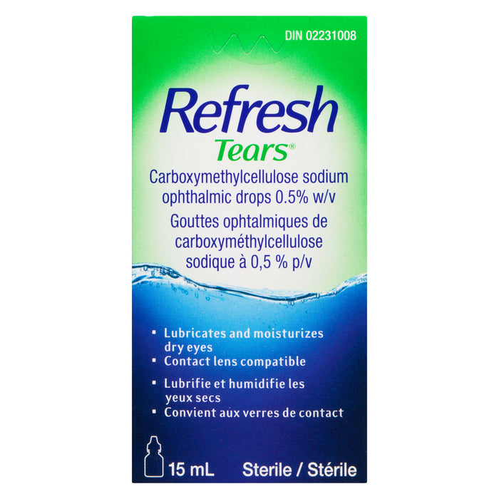 Refresh Tears Gouttes Oculaires Lubrifiantes, 15 ml