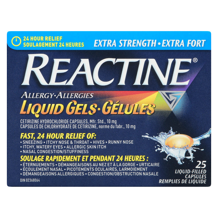 Reactine Allergy Extra Strength Liquid-Filled Capsules, 25-Pack