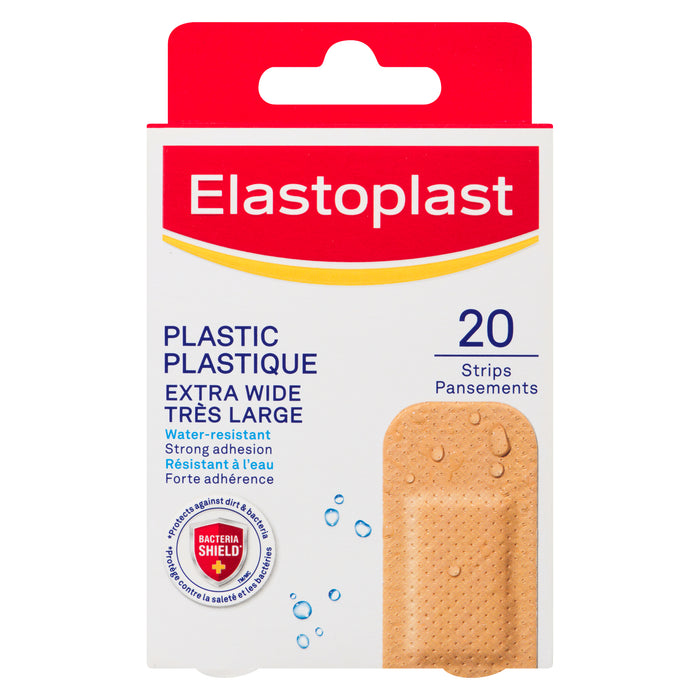 Elastoplast Très Large Pansements Plastique, Emballage de 20