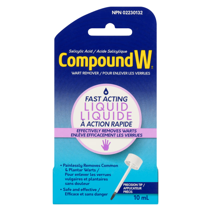 Compound W Liquide à Action rapide pour Enlever les Verrues Acide Salicylique, 10 ml