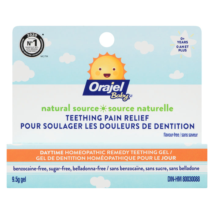 Orajel Baby Homeopathic Natural Source for Teething Pain Relief Gel, 9.5-g
