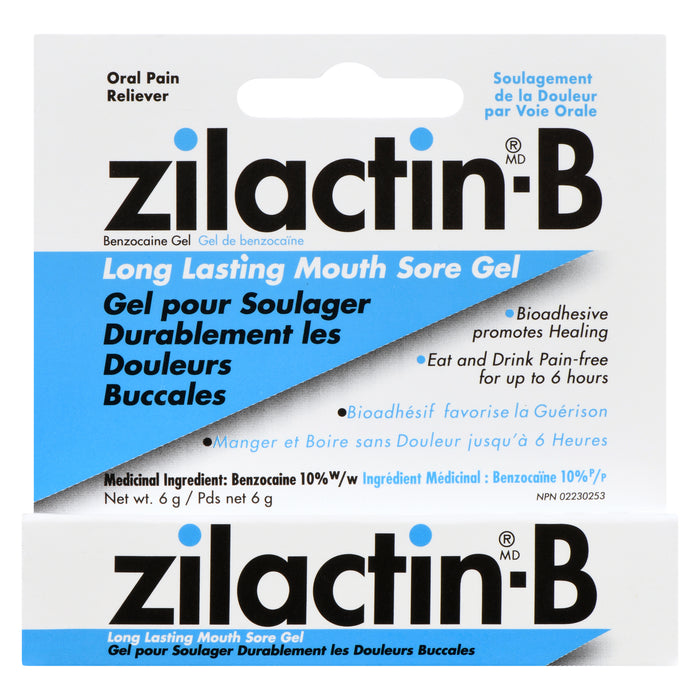 Zilactin-B Gel pour Soulager Durablement les Douleurs Buccales Gel de Benzocaïne, 6 g