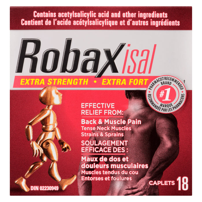 Robaxisal Acetylsalicylic Acid + Muscle Relaxant Caplets, 18-Pack