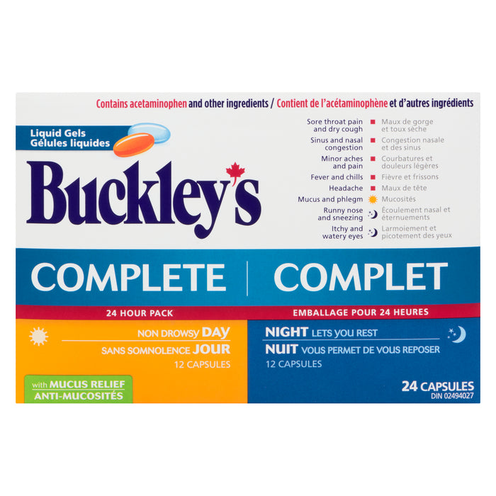 Buckley's Complete Liquid Gels 24 Hour, 24-Pack