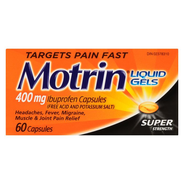 Motrin Liquid Gels Super Strength Ibuprofen Capsules 400-mg, 60-Pack