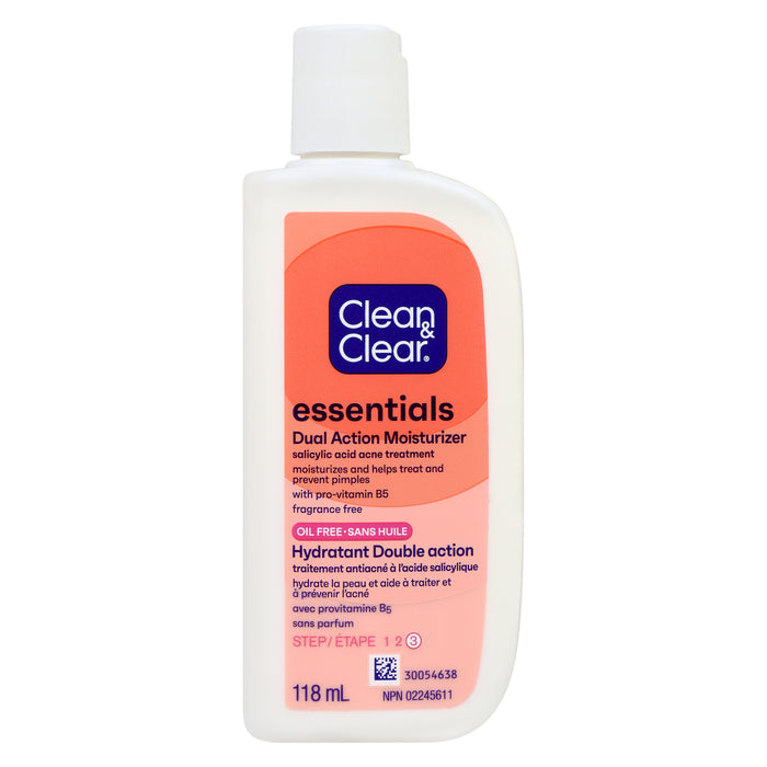 Clean & Clear Essentials Lotion Dual Action Moisturizer Step 3, 118-ml