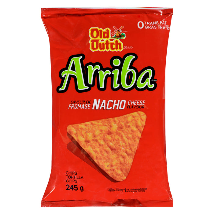 Croustilles tortilla Arriba à saveur de fromage nacho Old Dutch – 245 g
