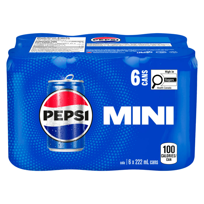 Pepsi Mini-Can, 6-Pack, 222-ml