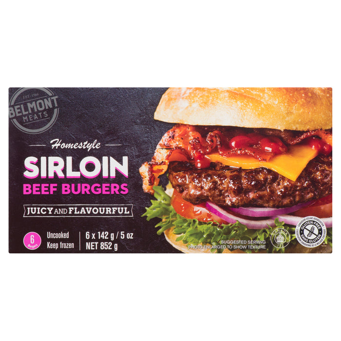 Belmont Beef Burgers, 852 g