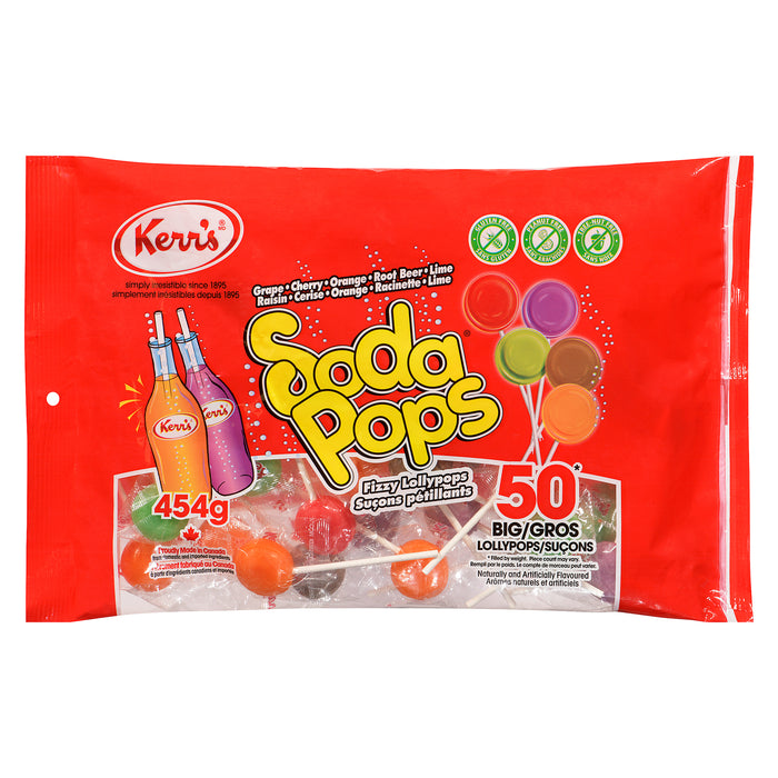 Kerr's Soda Pops Fizzy Lollipops, 50-Pack