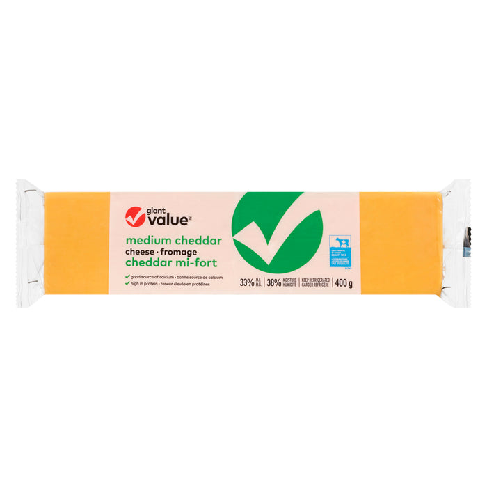 Giant Value Fromage Cheddar Mi-Fort 33% M.G., 400 g