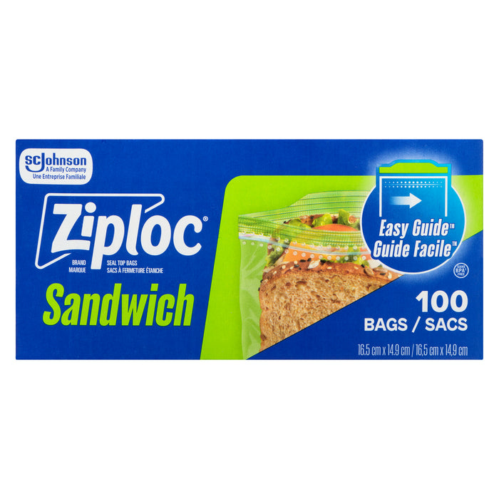 Ziploc Marque Sandwich 100 Sacs à Fermeture Étanche