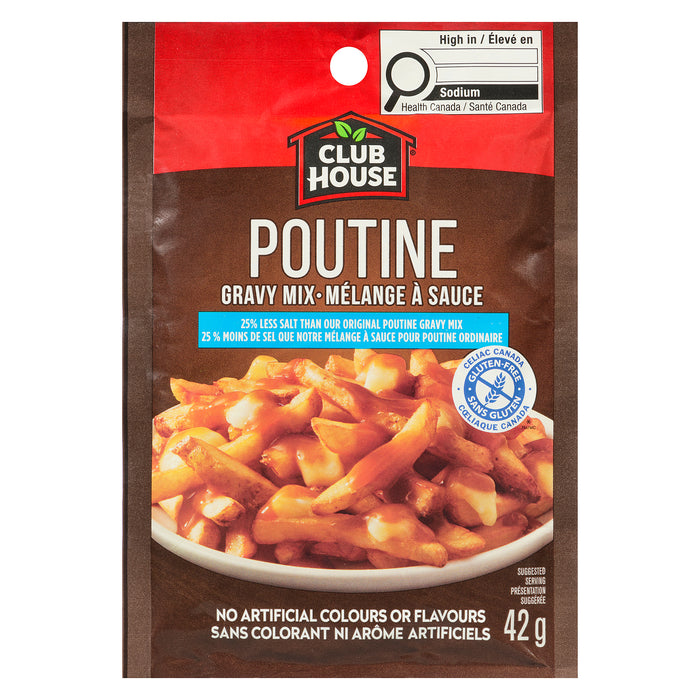 Sauce pour poutine 25 % moins de sel Club House - 42 g