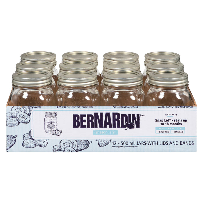 Bernadin Mason Jars, 12-Pack, 500ml