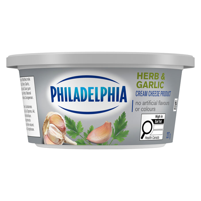 Philadelphia Produit de Fromage à la Crème Herbes et Ail, 227 g