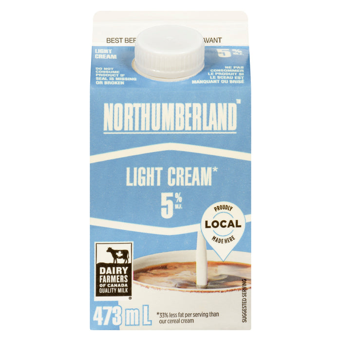 Northumberland crème légère 5% m.g., 473 ml