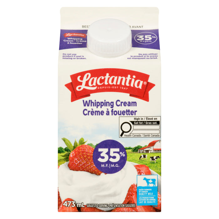 Crème à fouetter de Lactantia 35 % M.G. - 473 ml
