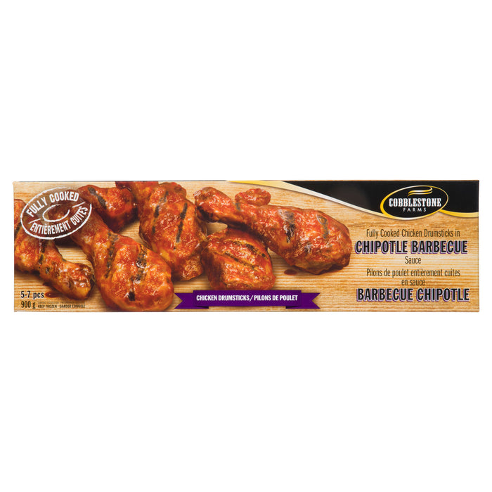 Pilons de poulet entièrement cuits avec sauce barbecue au chipotle de Cobblestone Farms - 900 g