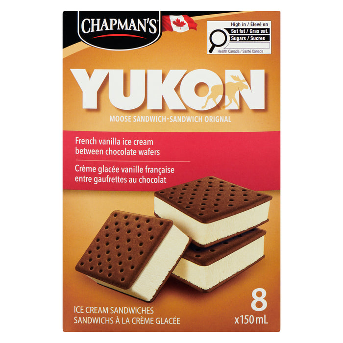 Chapman's Yukon Ice Cream French Vanilla Bars, 8-Pack