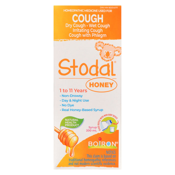 Boiron Stodal Honey-Based Cough Syrup, 200-ml