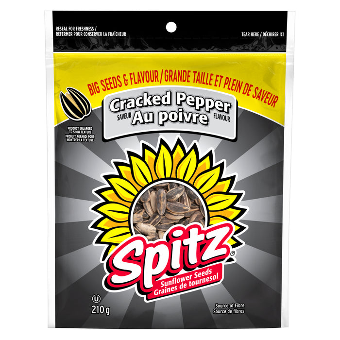 Spitz Cracked Pepper Sunflower Seeds, 210-g