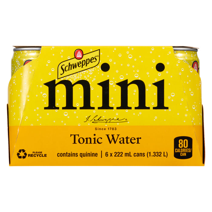 Schweppes Tonic Water Mini-Cans, 6-Pack, 222-ml